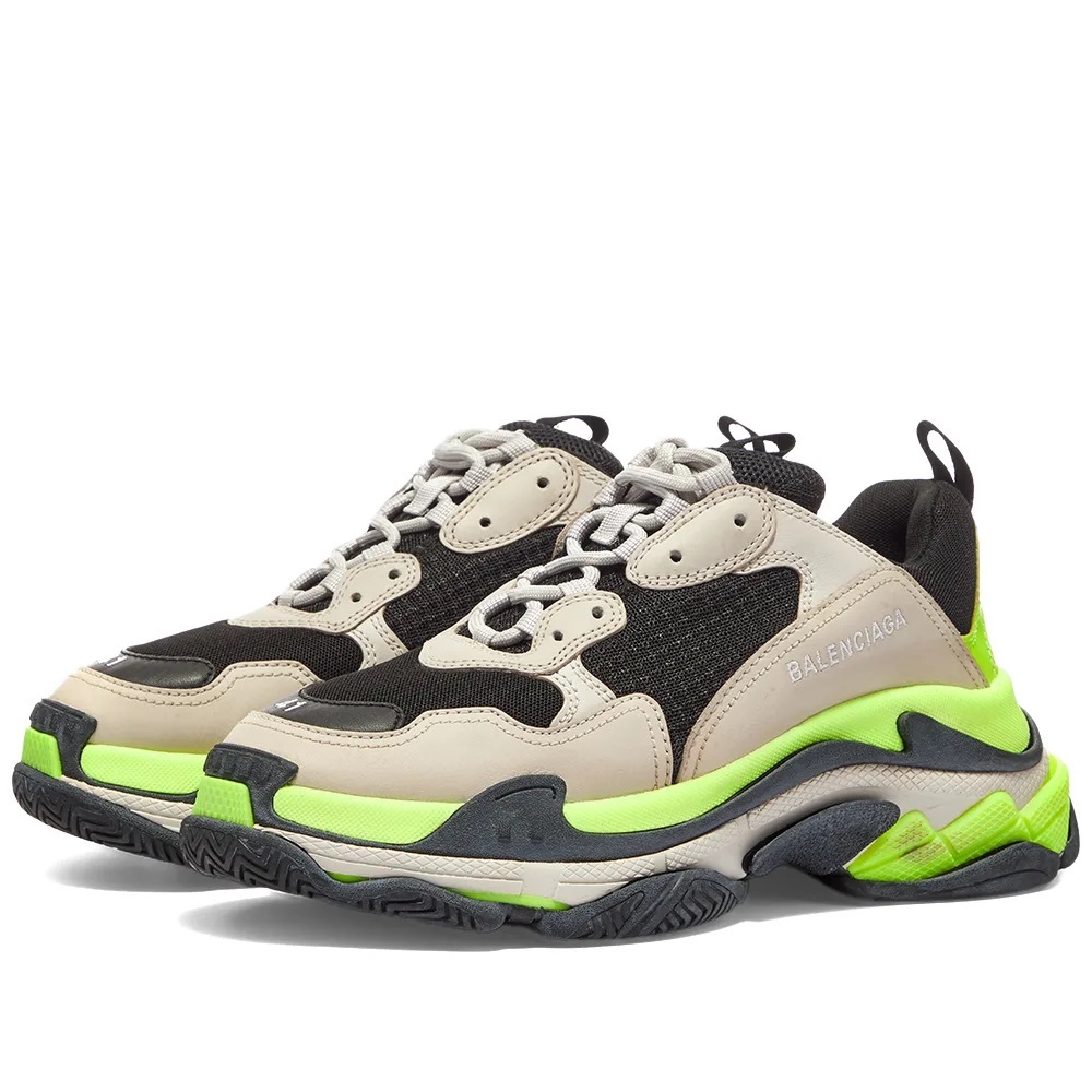 BALENCIAGA TRIPLE S FLUO YELL/BLK/GRY SNEAKERS